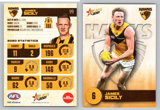 Card #  FS 99 J. SICILY AFL 2021 Footy Stars HAWTHORN