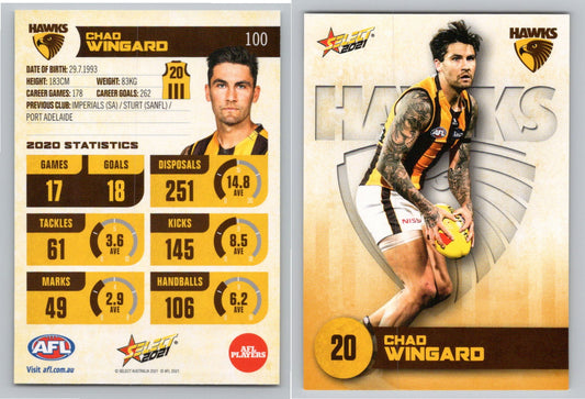 Card #  FS 100 C. WINGARD AFL 2021 Footy Stars HAWTHORN