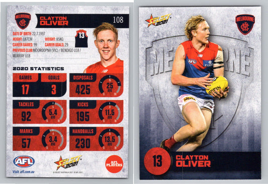 Card #  FS 108 C. OLIVER AFL 2021 Footy Stars MELBOURNE