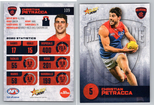 Card #  FS 109 C. PETRACCA AFL 2021 Footy Stars MELBOURNE