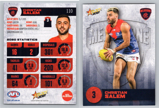 Card #  FS 110 C. SALEM AFL 2021 Footy Stars MELBOURNE