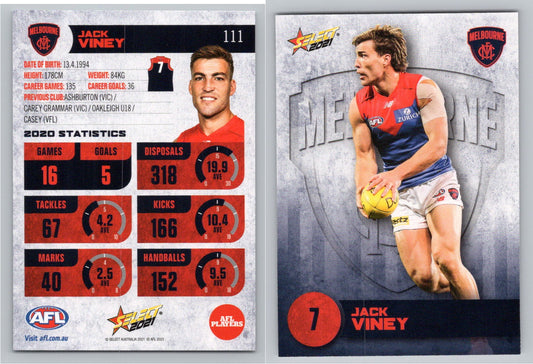 Card #  FS 111 J. VINEY AFL 2021 Footy Stars MELBOURNE