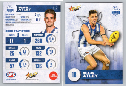 Card #  FS 112 S. ATLEY AFL 2021 Footy Stars NORTH MELBOURNE