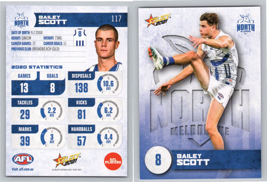 Card #  FS 117 B. SCOTT AFL 2021 Footy Stars NORTH MELBOURNE
