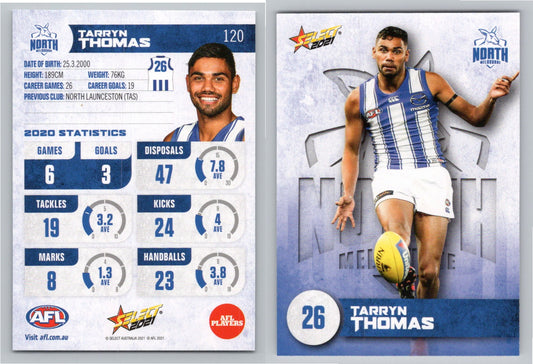 Card #  FS 120 T. THOMAS AFL 2021 Footy Stars NORTH MELBOURNE