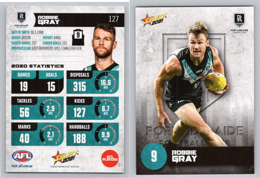 Card #  FS 127 R. GRAY AFL 2021 Footy Stars PORT ADELAIDE