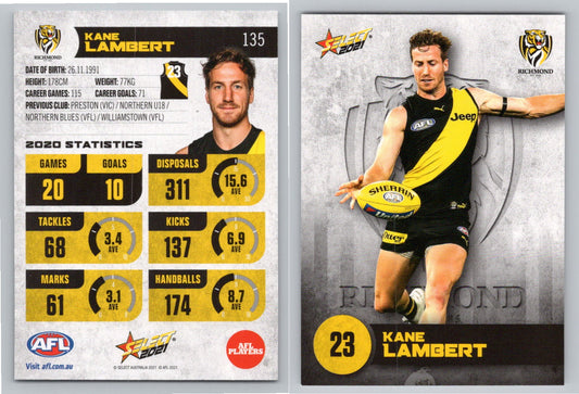 Card #  FS 135 K. LAMBERT AFL 2021 Footy Stars RICHMOND
