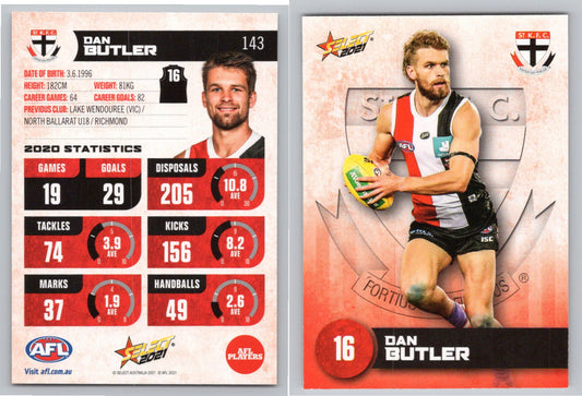 Card #  FS 143 D. BUTLER AFL 2021 Footy Stars ST KILDA