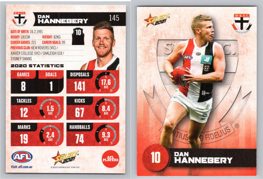Card #  FS 145 D. HANNEBERY AFL 2021 Footy Stars ST KILDA