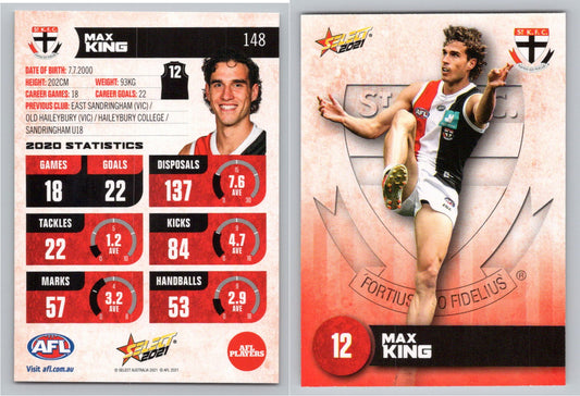 Card #  FS 148 M.KING AFL 2021 Footy Stars ST KILDA