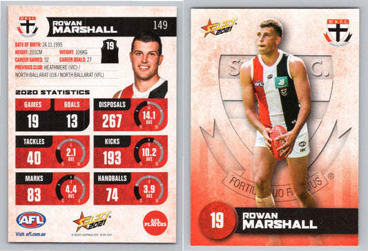 Card #  FS 149 R. MARSHALL AFL 2021 Footy Stars ST KILDA