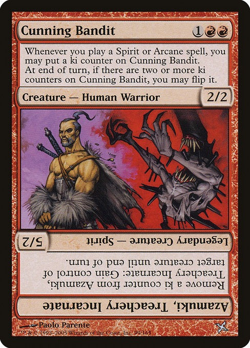 MTG Betrayers of Kamigawa Cunning Bandit // Azamuki, Treachery Incarnate