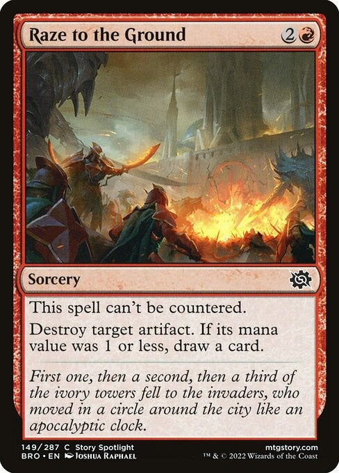 Raze to the Ground The Brothers War Card # 149