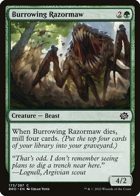 Burrowing Razormaw The Brothers War Card # 173