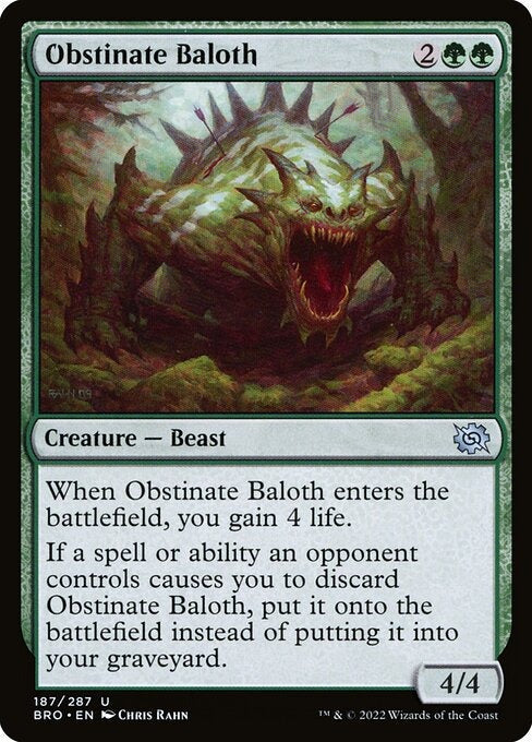 Obstinate Baloth The Brothers War Card # 187