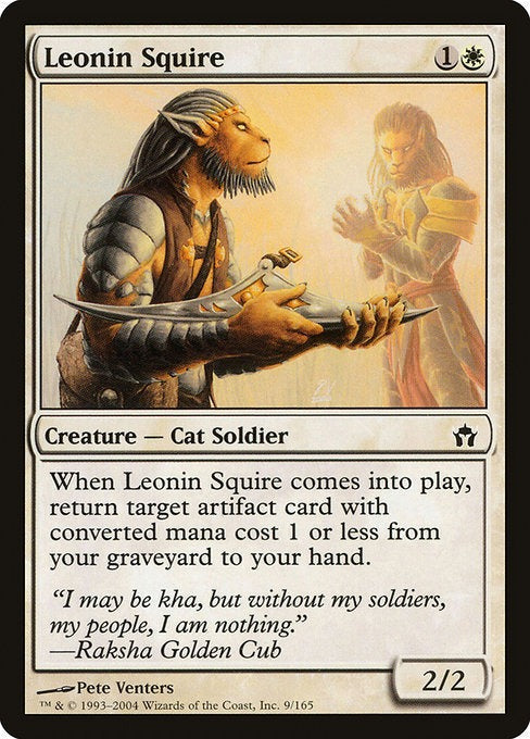 Card # 9  Leonin Squire Fifth Dawn
