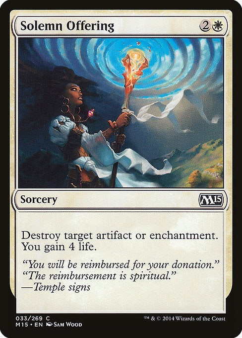 Card # 33  Solemn Offering Magic 15