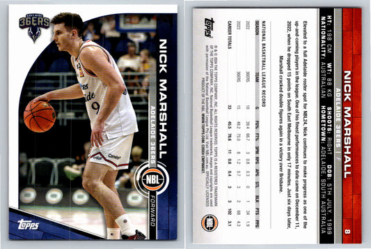 Card # 8 Nick Marshall Adelaide 36ers NBL Topps 2023 2024