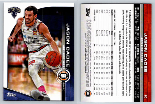 Card # 10 Jason Cadee Adelaide 36ers NBL Topps 2023 2024