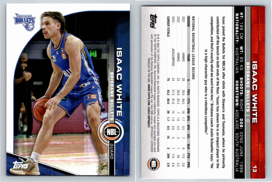 Card # 13 Isaac White Brisbane Bullets NBL Topps 2023 2024