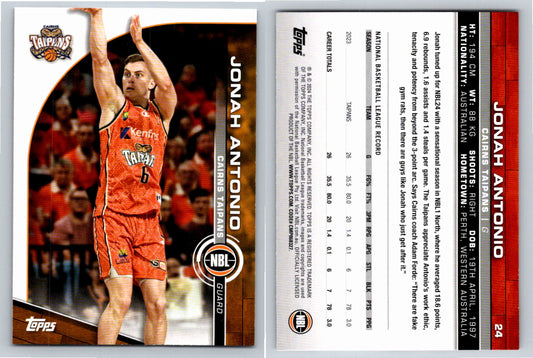 Card # 24 Jonah Antonio Cairns Taipans NBL Topps 2023 2024