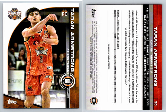 Card # 30 Taran Armstrong Cairns Taipans NBL Topps 2023 2024
