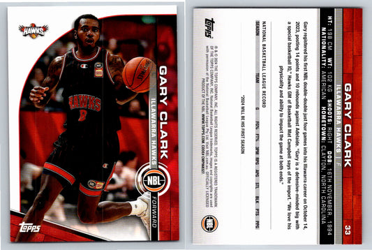 Card # 33 Gary Clark Illawarra Hawks NBL Topps 2023 2024
