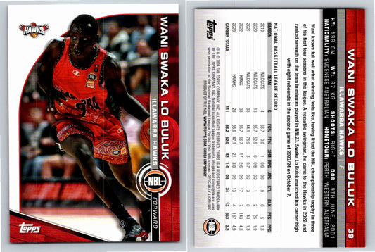 Card # 39 Wani Swaka Lo Buluk Illawarra Hawks NBL Topps 2023 2024