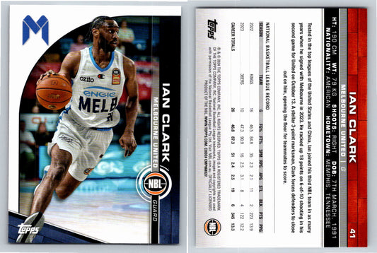 Card # 41 Ian Clark Melbourne United NBL Topps 2023 2024