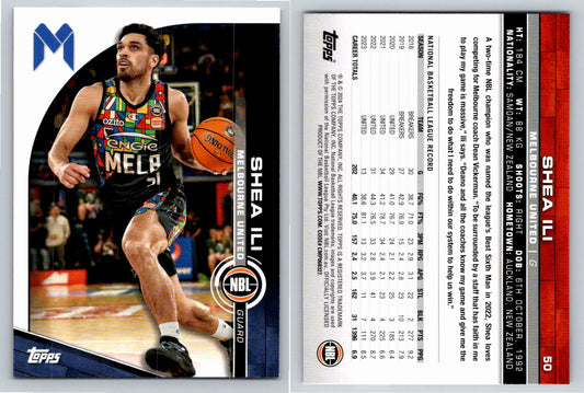 Card # 50 Shea Ili Melbourne United NBL Topps 2023 2024