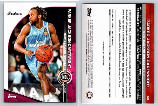 Card # 54 Parker Jackson-Cartwright New Zealand Breakers NBL Topps 2023 2024