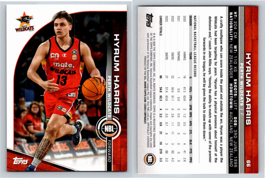 Card # 66 Hyrum Harris Perth Wildcats NBL Topps 2023 2024