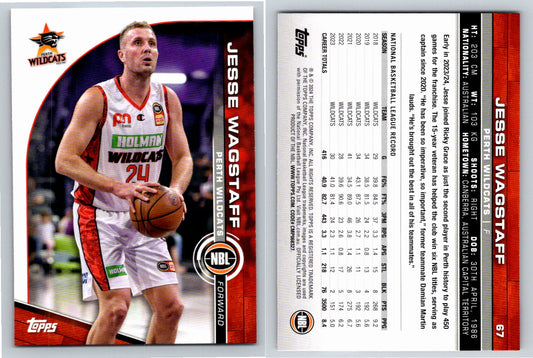 Card # 67 Jesse Wagstaff Perth Wildcats NBL Topps 2023 2024