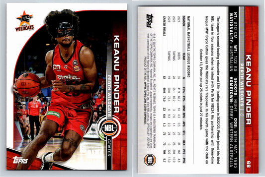 Card # 68 Keanu Pinder Perth Wildcats NBL Topps 2023 2024