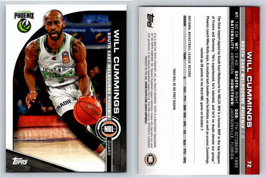 Card # 72 Will Cummings South East Melbourne Phoenix NBL Topps 2023 2024