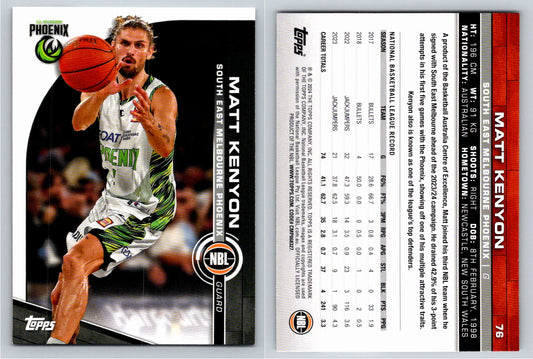 Card # 76 Matt Kenyon South East Melbourne Phoenix NBL Topps 2023 2024