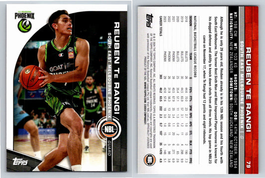 Card # 79 Reuben Te Rangi South East Melbourne Phoenix NBL Topps 2023 2024