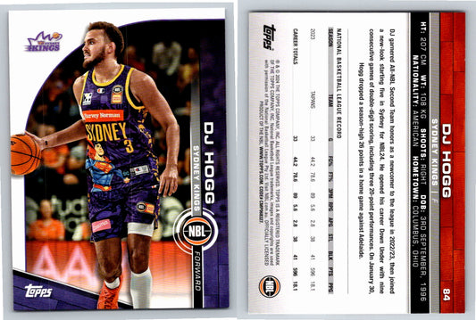 Card # 84 DJ Hogg Sydney Kings NBL Topps 2023 2024