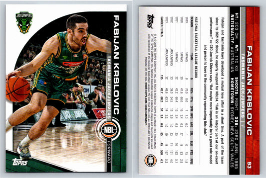 Card # 93 Fabijan Krslovic Tasmania JackJumpers NBL Topps 2023 2024