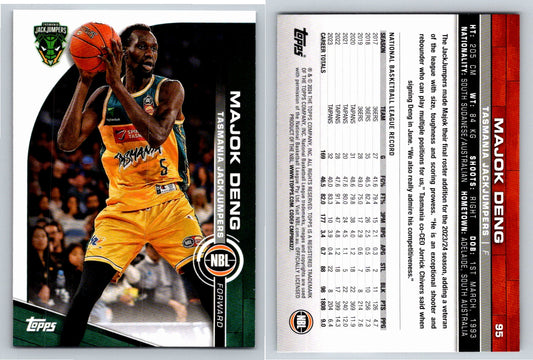 Card # 95 Majok Deng Tasmania JackJumpers NBL Topps 2023 2024