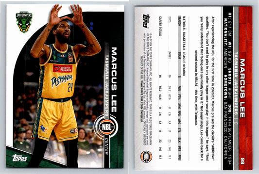 Card # 98 Marcus Lee Tasmania JackJumpers NBL Topps 2023 2024
