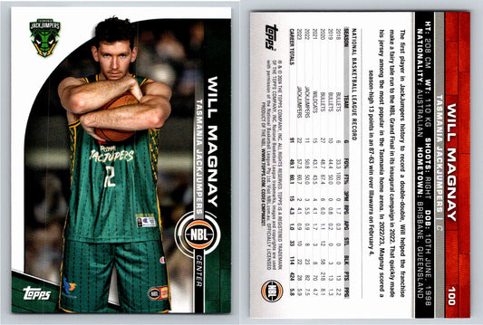 Card # 100 Will Magnay Tasmania JackJumpers NBL Topps 2023 2024