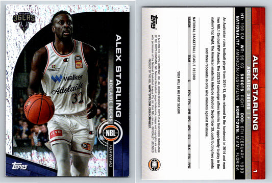 Card # 1 Alex Starling Adelaide 36ers Opal NBL Topps 2023 2024