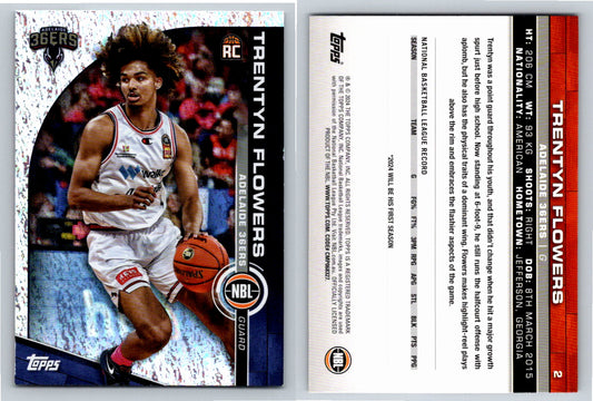 Card # 2 Trentyn Flowers Adelaide 36ers Opal NBL Topps 2023 2024
