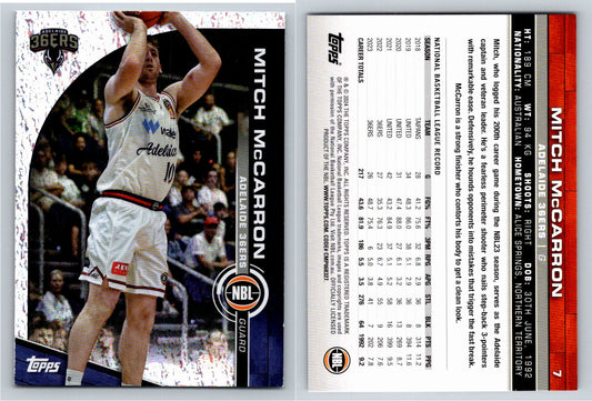 Card # 7 Mitch McCarron Adelaide 36ers Opal NBL Topps 2023 2024
