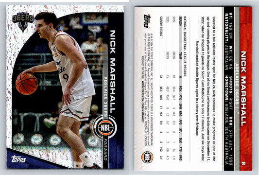 Card # 8 Nick Marshall Adelaide 36ers Opal NBL Topps 2023 2024
