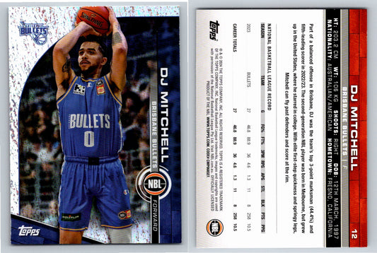 Card # 12 DJ Mitchell Brisbane Bullets Opal NBL Topps 2023 2024