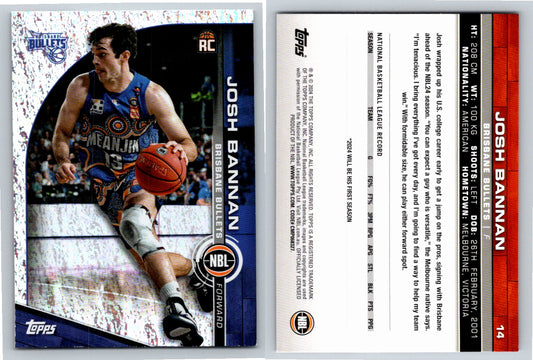 Card # 14 Josh Bannan Brisbane Bullets Opal NBL Topps 2023 2024