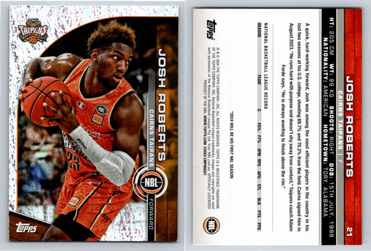 Card # 21 Josh Roberts Cairns Taipans Opal NBL Topps 2023 2024