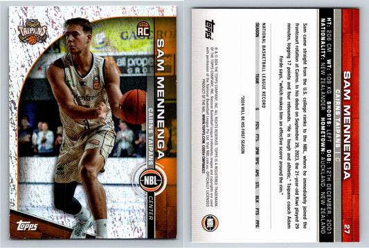 Card # 27 Sam Mennenga Cairns Taipans Opal NBL Topps 2023 2024